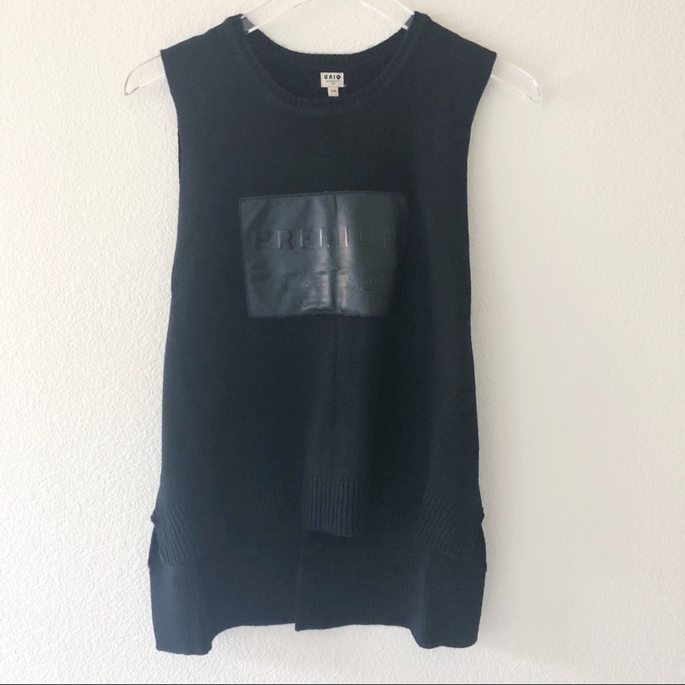 Uniq split back sleeveless sweater